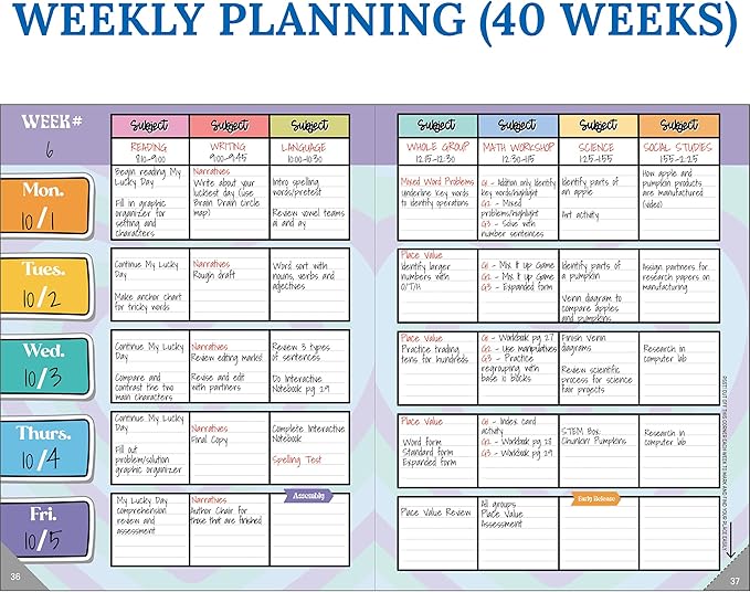Carson Dellosa Retro Remix Teacher Planner 2026-2027, Undated 8" x 11" Lesson Plan Book With Retro Stickers, Class Schedule, Weekly Calendar, Homeschool & School Supplies, Groovy Classroom Must Haves
