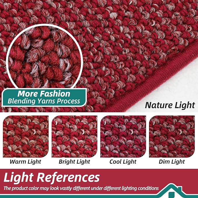 BEQHAUSE Kitchen Rugs 24"x36", Non-Slip Kitchen Mats for Floor, Super Absorbent and Stain Resistant Kitchen Rugs, Machine Washable Rugs for Kitchen, Hallway, Laundry & Sink, Red