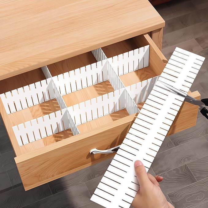 32 Pack Drawer Dividers,Extra Long 14.57" Drawer Organizer | Adjustable,Abundant,Tool Box Drawer Dividers,for Kitchen Bedroom Office,Plastic Drawer Separators for Clothes Socks Crafts