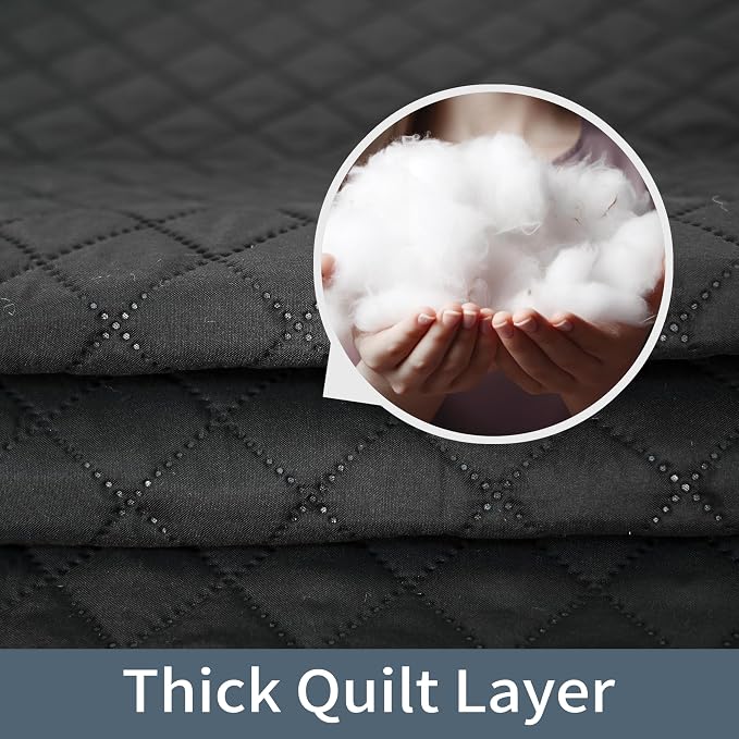 DriftAway Blackout Soundproof Thermal Insulated Linen Textured Curtains with Quilted Thermal Lining for Cold and Heat Blocking Noise Reducing Daytime Sleep 1 PC 52 Inches by 96 Inches Dusty Blue