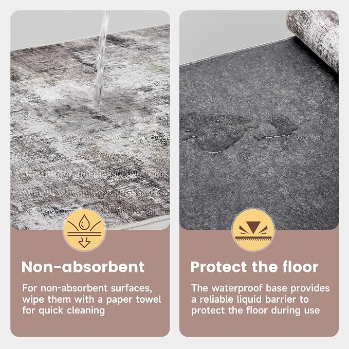 Office Chair Mat Desk Chair Hardwood Mat, Easy Glide Office Rug Under Chair Mat for Home Gaming Rolling Chair Tile Floor,Large Floor Protector Rug,Anti-Slip, Chenille Material (Beige, 48x60)
