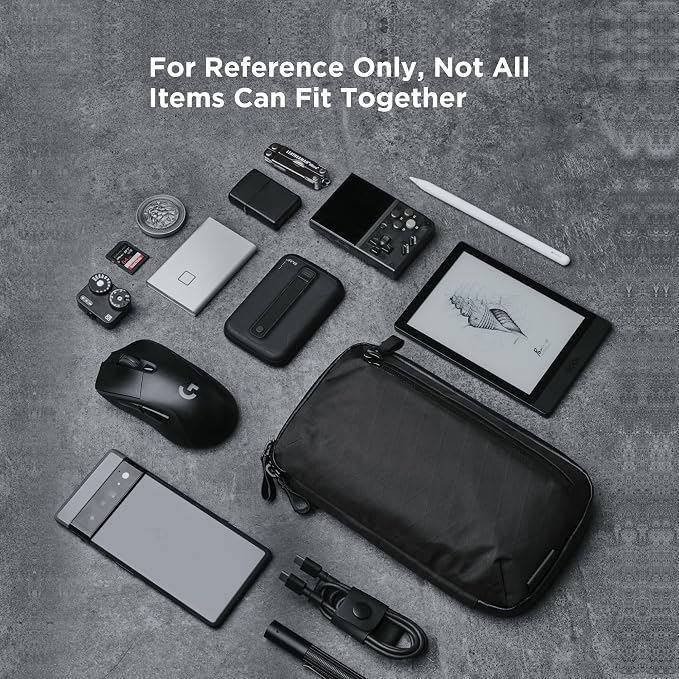ALPAKA Elements Tech Case Mini - Compact Electronics Organizer, Small Cable Bag for Chargers and Earbuds, Phone Pouch, Travel Accessory Case, Crossbody Sling, Black X-Pac VX42