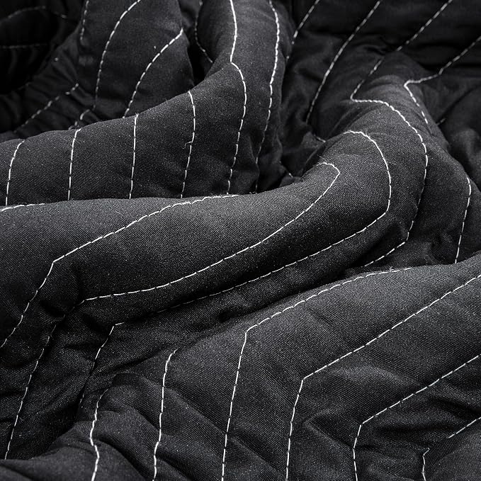 HOMBYS Large Sound Dampening Blanket, 96" x 80" Sound Absorbing Panel with Grommets for Wall Hanging, Noise Reduce Curtains for Recording Studio Use and Basements, 96" x 80", Black