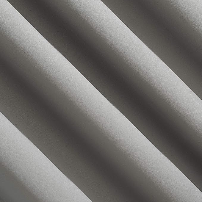 Sun Zero Nordic 2-pack Theater Grade Extreme 100% Blackout Grommet Curtain Panel Pair, 52" x 63", Silver