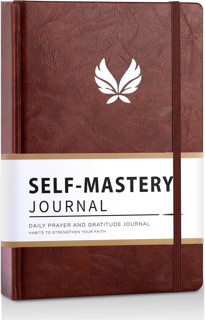 Yoment Gratitude Journal for Men 13-Week Guided Productivity 5 Minute Daily Journal with Prompts for Mindfulness, Mental Health & Productivity - Guided Self Care Gift, Brown