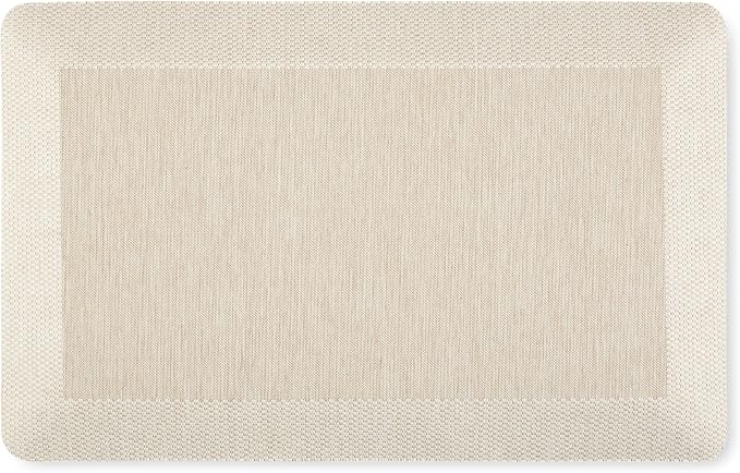 MARTHA STEWART Mira Modern Heathered Anti-Fatigue Air-Infused Kitchen Mat, Beige, 19.6"x32"