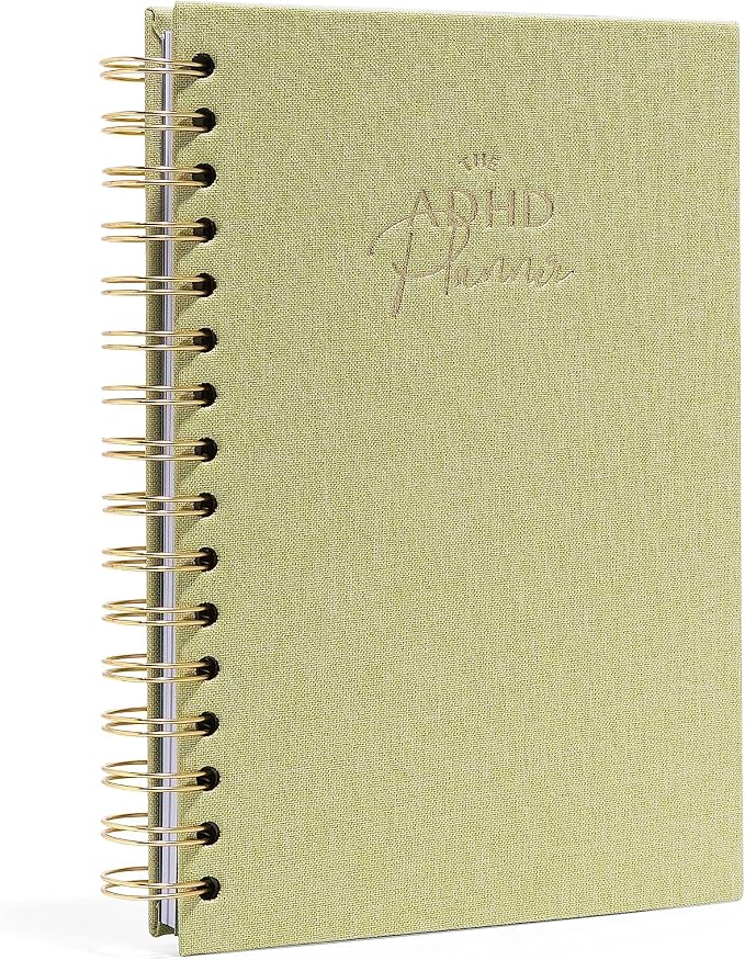 The ADHD Planner - Undated Daily/Weekly Schedule Organizer Journal - Habit Tracker Record Emotions & Mood - Academic Goals - Structure & Focus for Adults (Spiral) (Green)