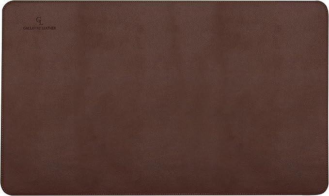 Gallaway Leather Desk Mat - Office Writing Desk Pad, Medium 24" x 14" Dark Brown, Gift Ready Elegant Computer Desk Cover Protector