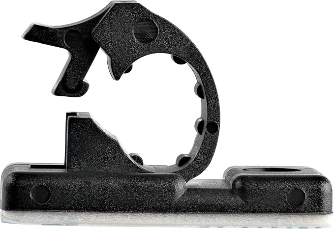 StarTech 100 Adhesive Cable Management Clips, Black, TAA, Sticky (CBMCC1) | Nylon Self Adhesive Clamp UL/94V-2 Fire Rated, Network/Ethernet/Office Desk/Computer Cord Organizer, Wire Holders