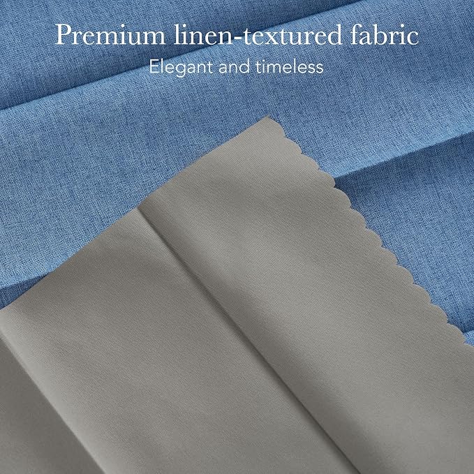 RYB HOME Accordion Style Room Divider Curtain-100% Blackout Folding Accordion Curtain for Sliding Glass Door/Bedroom, Privacy Assurd Living Room/Office Drape 1 Panel with Tieback, W100 x L108, Blue