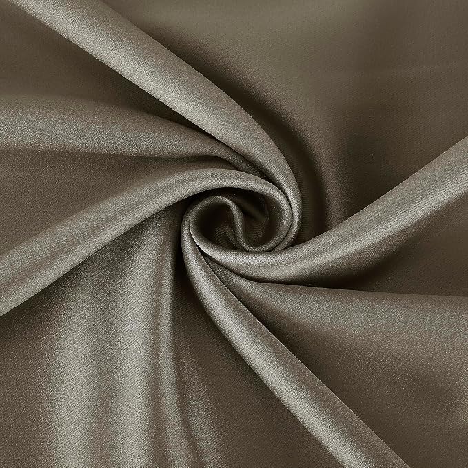 Sun Zero Nordic 2-Pack Theater Grade Noise Reducing Extreme 100% Blackout Grommet Curtain Panel Pair, 52" x 84, Mushroom Brown