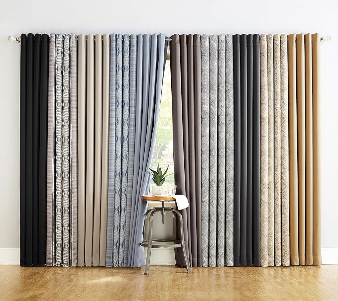 Sun Zero Nordic 2-Pack Theater Grade Noise Reducing Extreme 100% Blackout Grommet Curtain Panel Pair, 52" x 54, Mushroom Brown