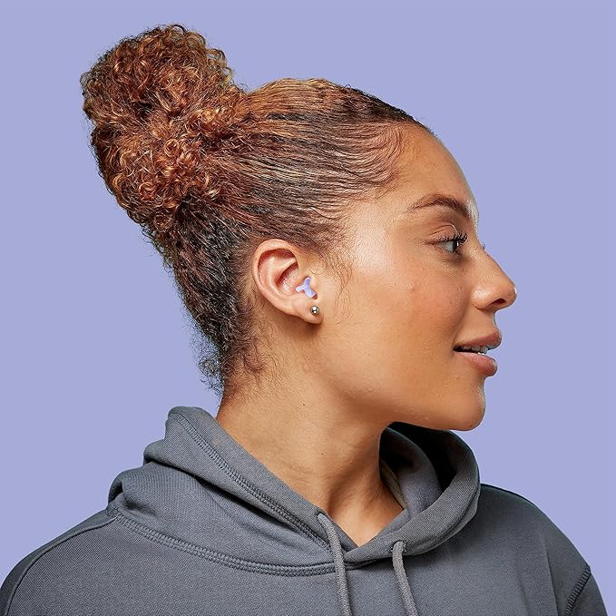 Flare Calmer Mini | Ear Plugs Alternative | Daily Noise Relief | Sound Sensitivity | Stress Relief | No Muffling | Improve Wellbeing | Comfy, Reusable, Soft Silicone Earplugs | Soft Purple