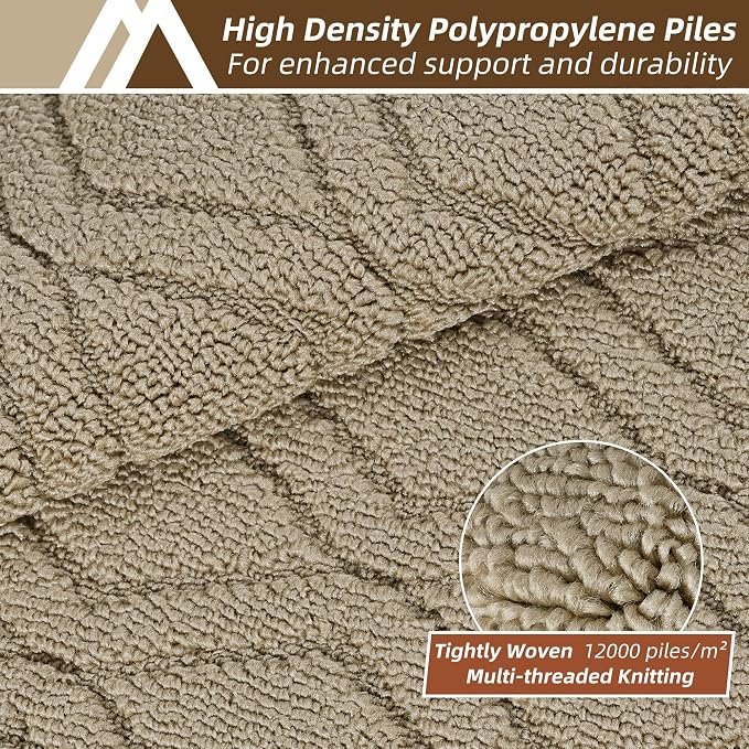 COSY HOMEER Kitchen Rugs 24"x35" Non-Slip Washable Kitchen Mats for Floor Polypropylene Absorbent Kitchen Floor Mat for Kitchen Sink Entryway,Beige