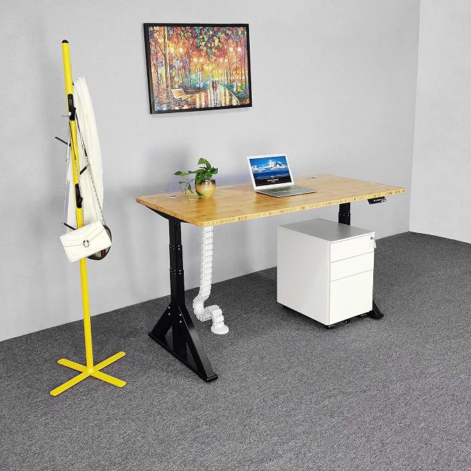 VJ205 Electric Height Adjustable Sitting Standing Desk Frame Sit Stand - Dual Motors 3 Stages Motorized Desk Base Only, Black