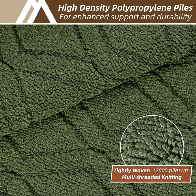 COSY HOMEER Kitchen Rugs 24"x35" Non-Slip Washable Kitchen Mats for Floor Polypropylene Absorbent Kitchen Floor Mat for Kitchen Sink Entryway,Green