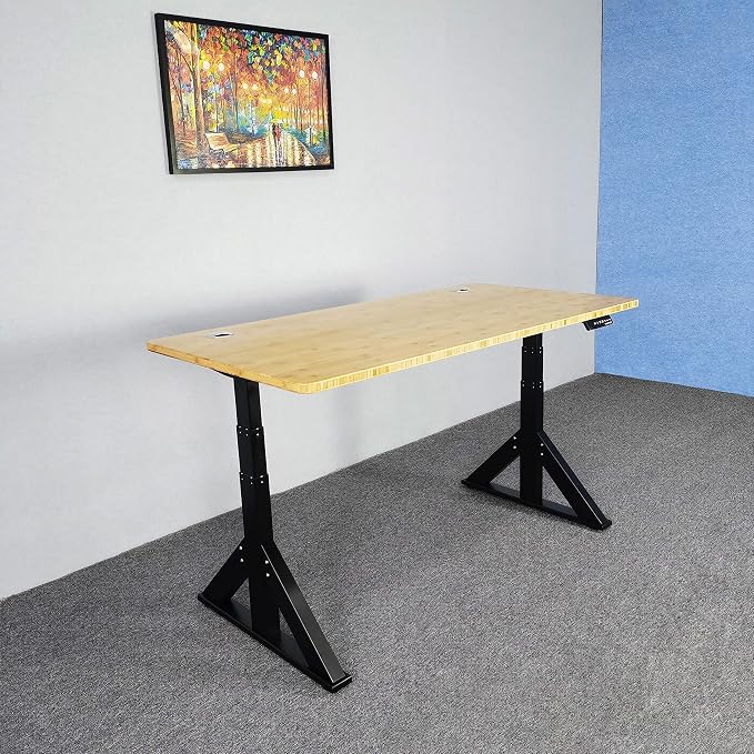 VJ205 Electric Height Adjustable Sitting Standing Desk Frame Sit Stand - Dual Motors 3 Stages Motorized Desk Base Only, Black