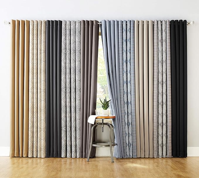 Sun Zero Nordic 2-Pack Theater Grade Noise Reducing Extreme 100% Blackout Grommet Curtain Panel Pair, 52" x 63, Mushroom Brown