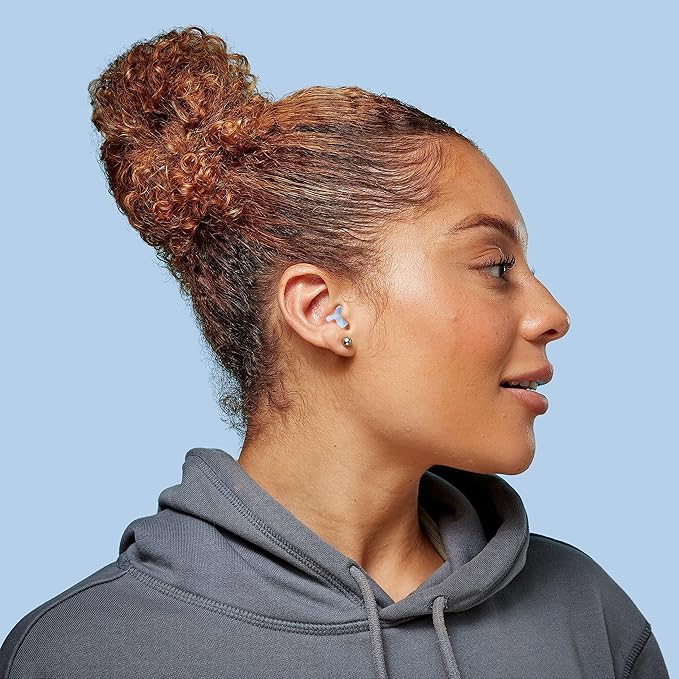 Flare Calmer Mini | Ear Plugs Alternative | Daily Noise Relief | Sound Sensitivity | Stress Relief | No Muffling | Improve Wellbeing | Comfy, Reusable, Soft Silicone Earplugs | Soft Blue