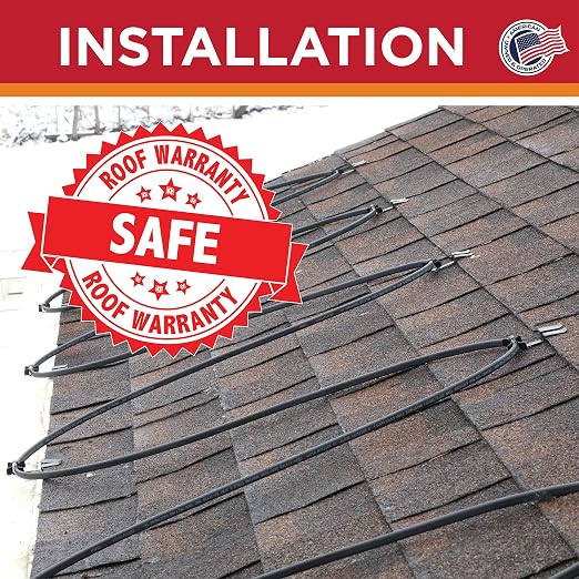 Roof Clips, Safe for Heat Tape, Electric Cable & Roof Heat Cable Installation, Prevents Roof Damage, Easy Nail-Free Outdoor Cable Clips, Your Ultimate Cable Clip (.325-25 Pack)