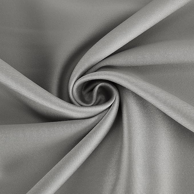 Sun Zero Nordic 2-Pack Theater Grade Noise Reducing Extreme 100% Blackout Grommet Curtain Panel Pair, 52" x 54, Silver Gray
