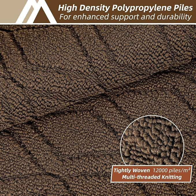 COSY HOMEER Kitchen Rugs 24"x35" Non-Slip Washable Kitchen Mats for Floor Polypropylene Absorbent Kitchen Floor Mat for Kitchen Sink Entryway,Brown