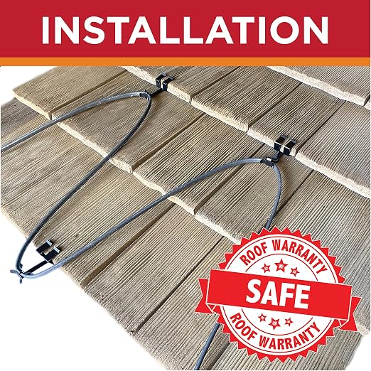 Roof Clips, Safe for Heat Tape, Electric Cable & Roof Heat Cable Installation, Prevents Roof Damage, Easy Nail-Free Outdoor Cable Clips, Your Ultimate Cable Clip (.825-25 Pack)