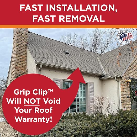 Roof Clips, Safe for Heat Tape, Electric Cable & Roof Heat Cable Installation, Prevents Roof Damage, Easy Nail-Free Outdoor Cable Clips, Your Ultimate Cable Clip (.325-25 Pack)
