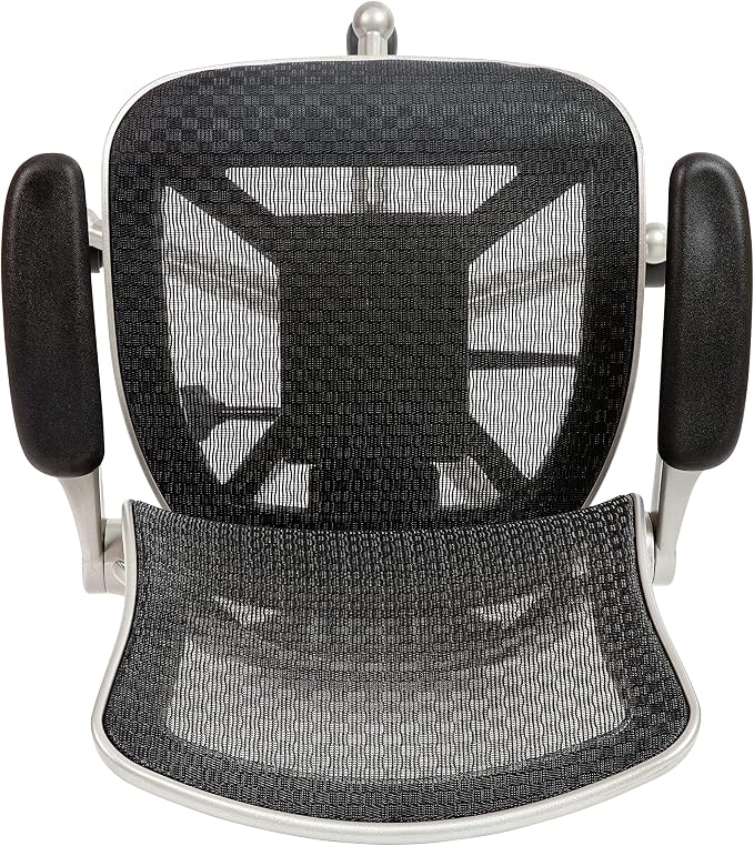 Flash Furniture Warfield Mid-Back Transparent Black Mesh Executive Swivel Office Chair with Graphite Silver Frame and Flip-Up Arms